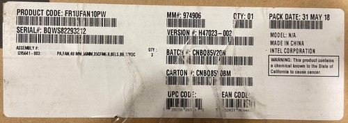 Intel fr1ufan10pw gruppo - intel, 1u